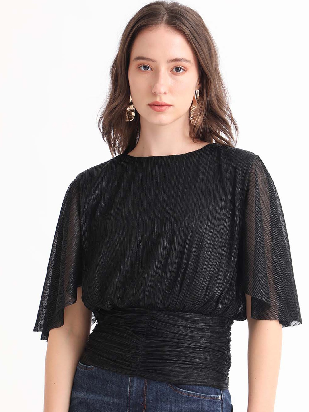 

RAREISM Flared Sleeves Top, Black