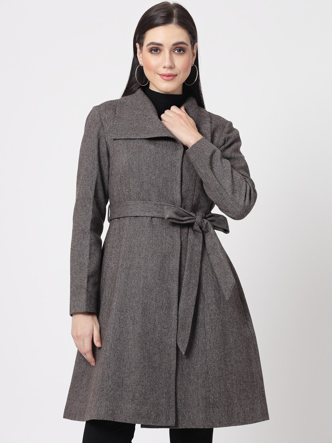 

Owncraft Single-Breasted Wool Twill Coat, Grey