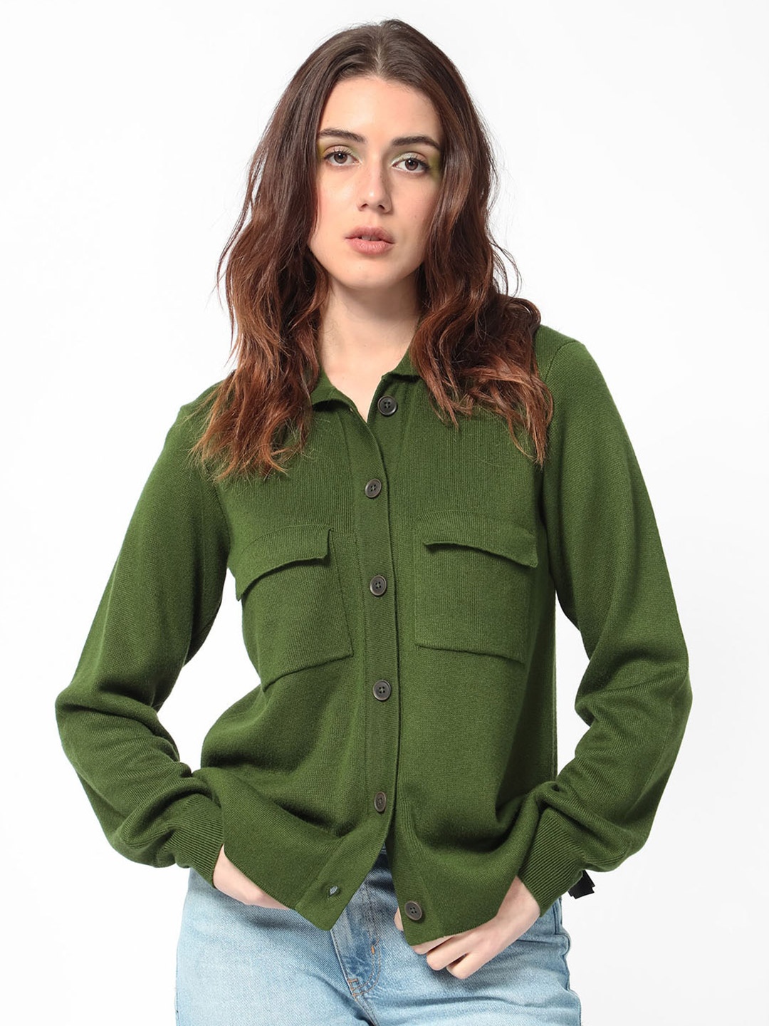 

RAREISM Women Green Opaque Casual Shirt