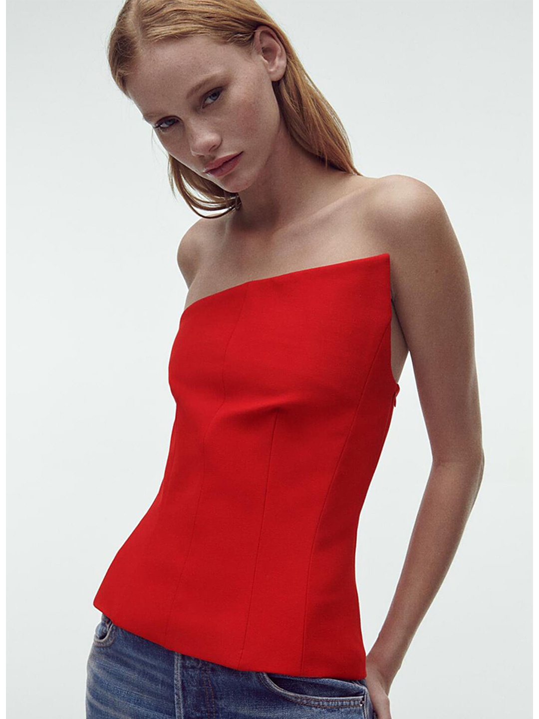 

LULU & SKY Strapless Tube Top, Red