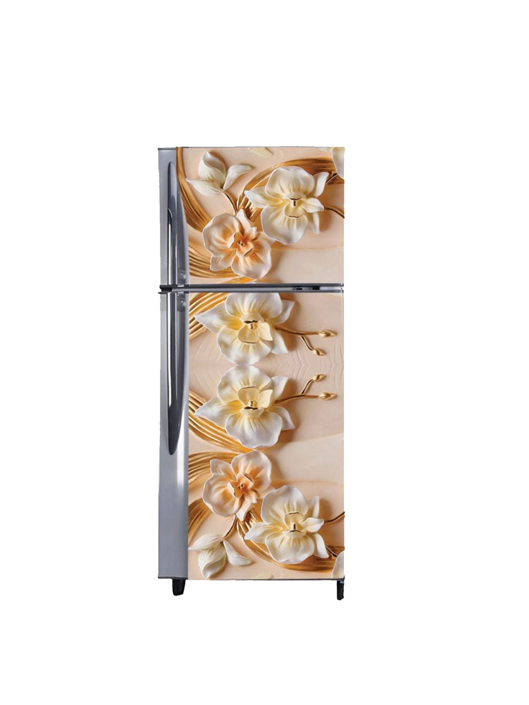 

WallDaddy Beige & Yellow Floral Printed Refrigerator Sticker
