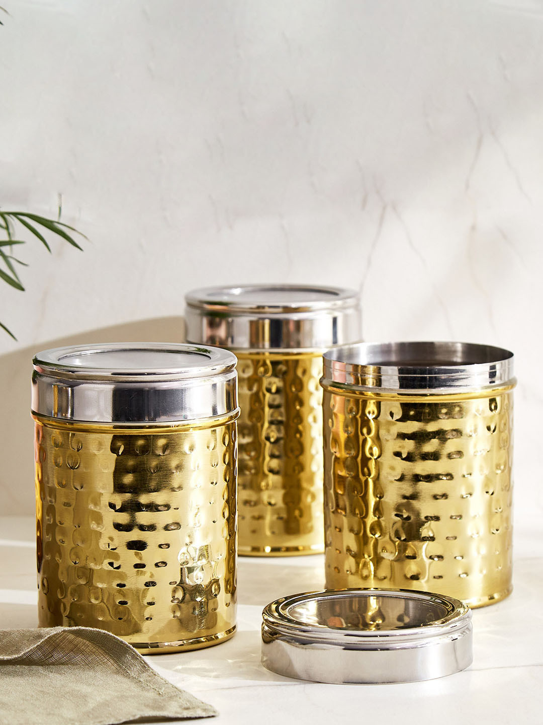 

Home Centre Shale Primo Yellow 3-Pieces Stainless Steel Canisters 650ml