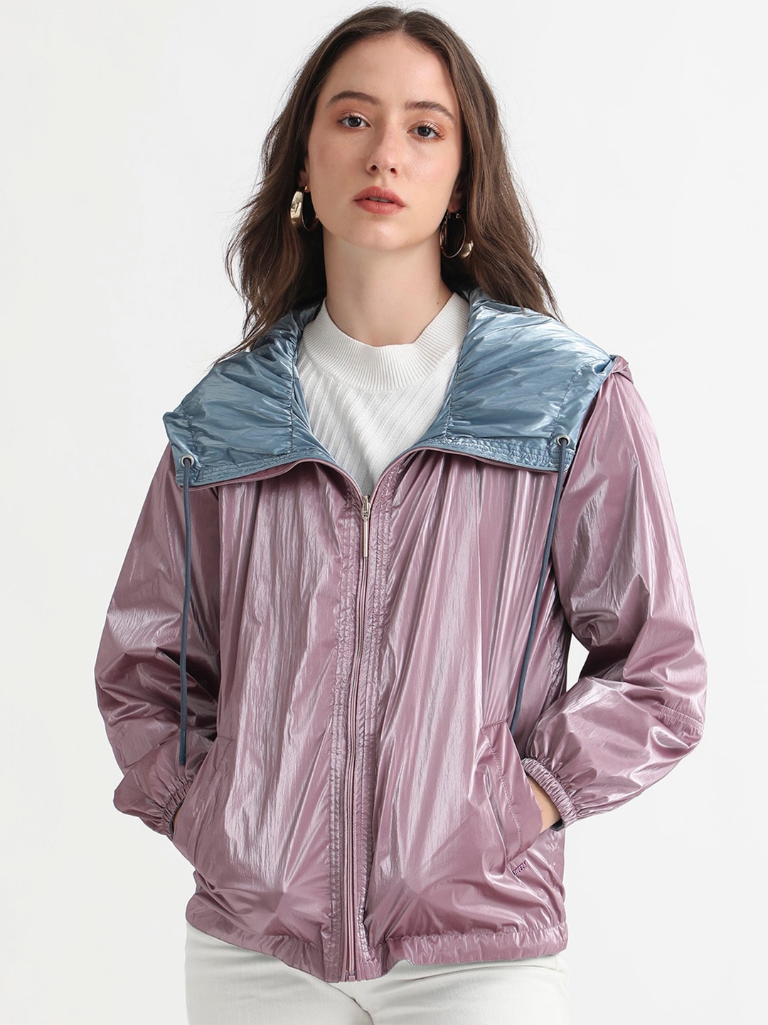 

RAREISM Hooded Reversible Bomber Jacket, Pink