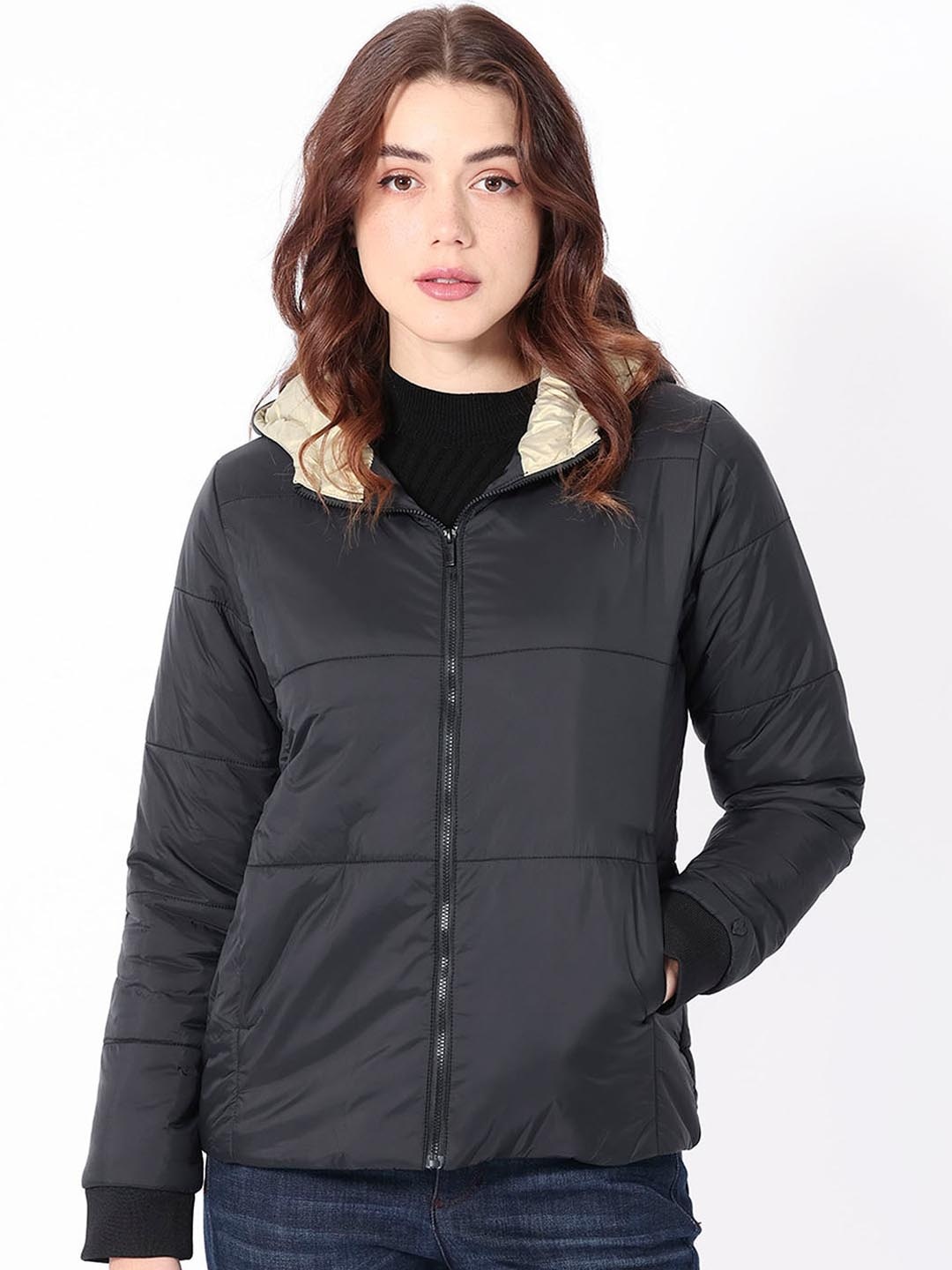 

RAREISM Hooded Puffer Jacket, Black