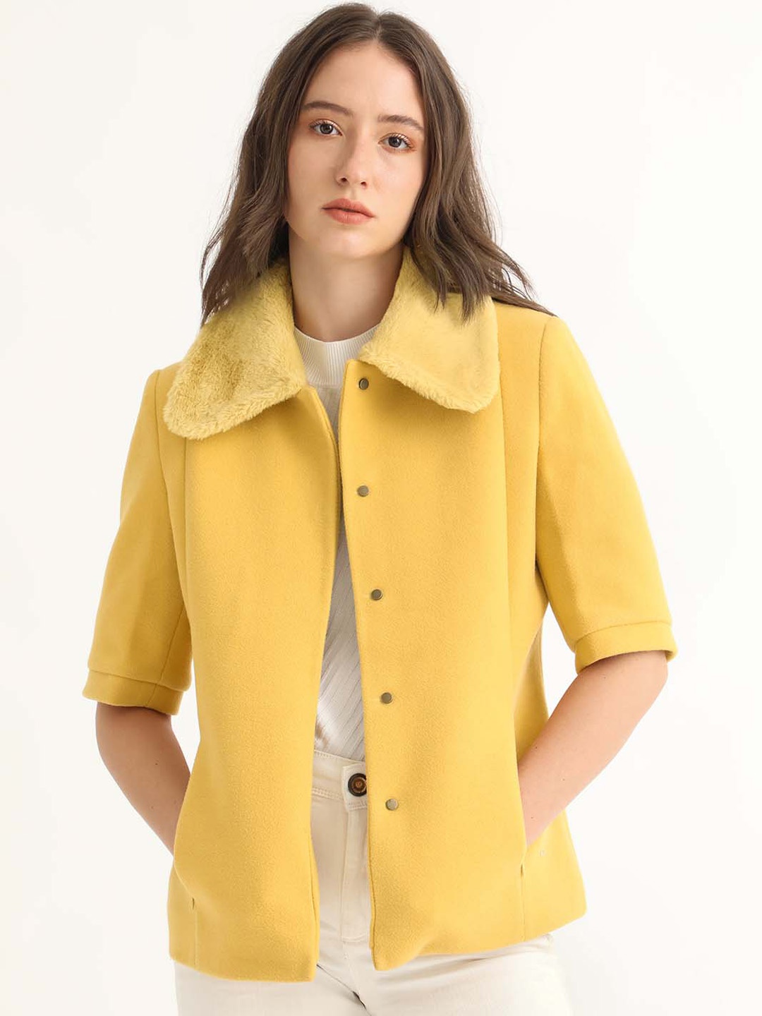 

RAREISM Spread Collar Tailored Jacket, Yellow