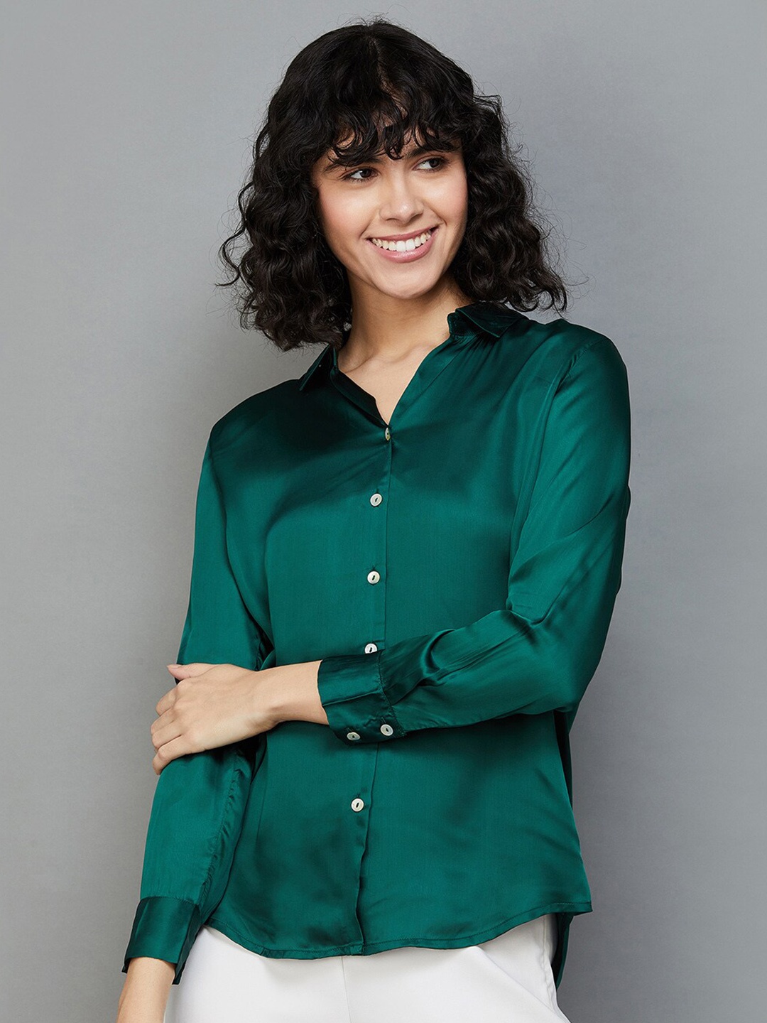 

Colour Me by Melange Regular Fit Casual Shirt, Green