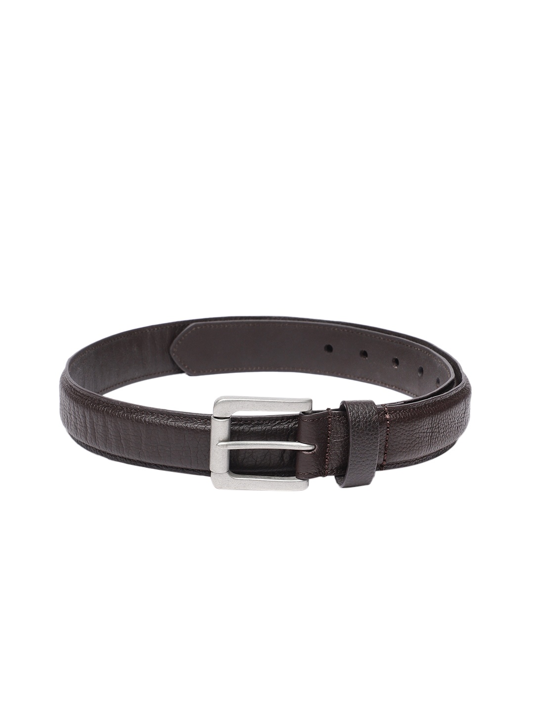 

French Connection Men Textured Genuine Leather Belt, Brown