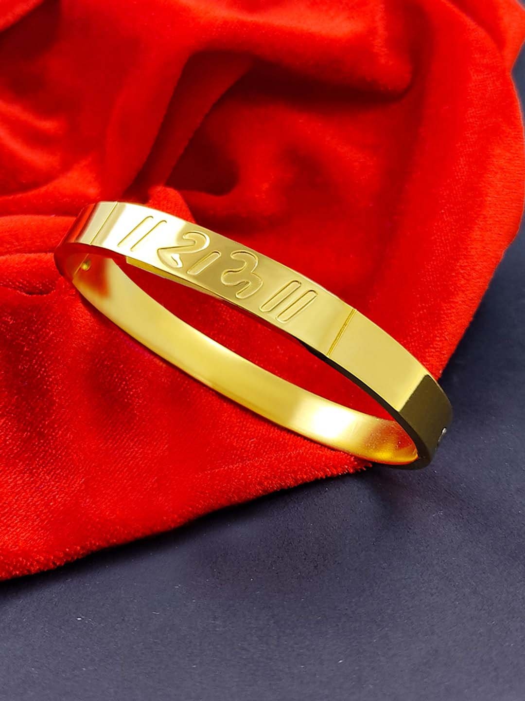 

Saizen Men Gold-Plated Stainless Steel Kada Bracelet