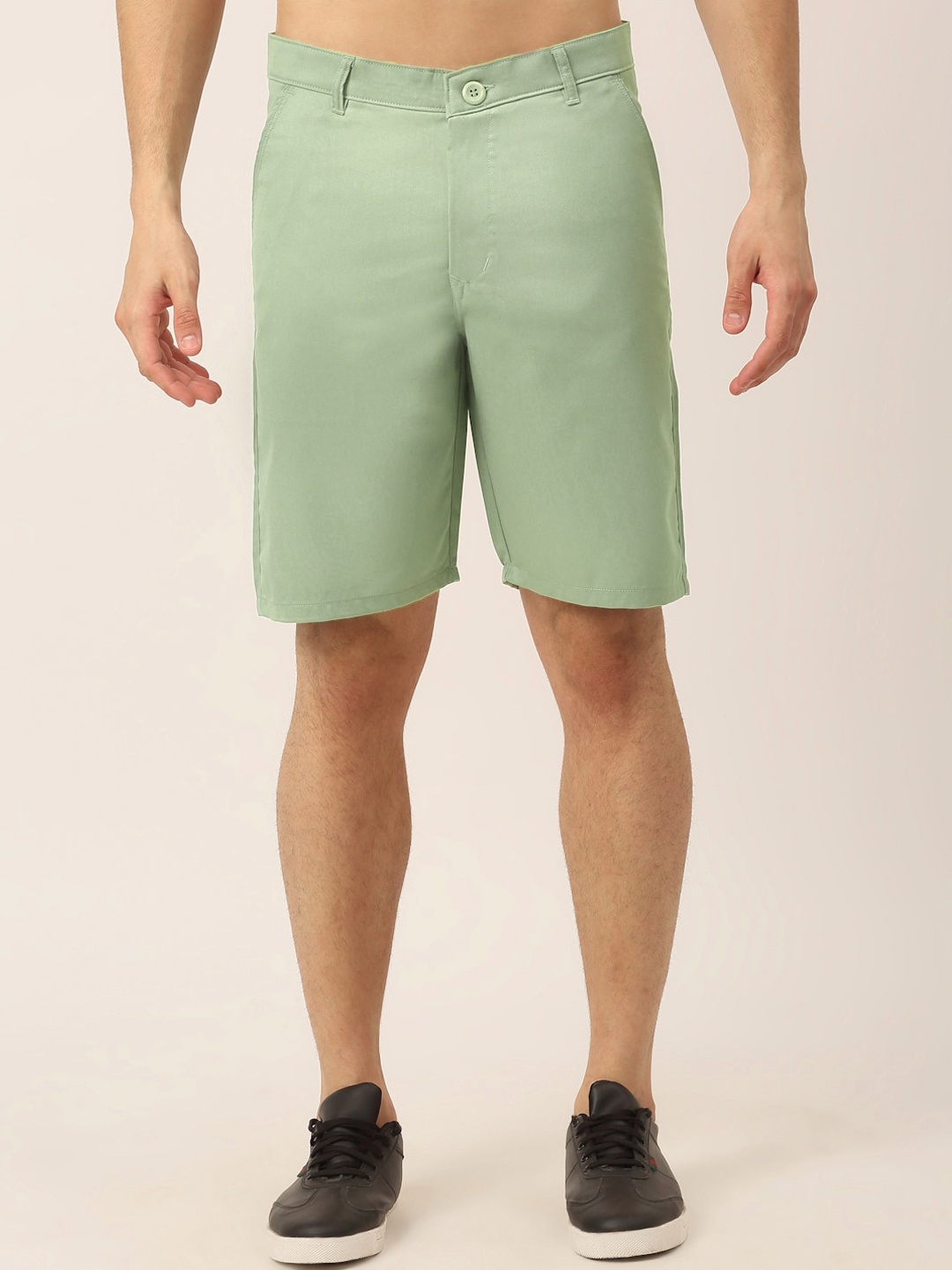 

JAINISH Men Mid Rise Pure Cotton Shorts, Green