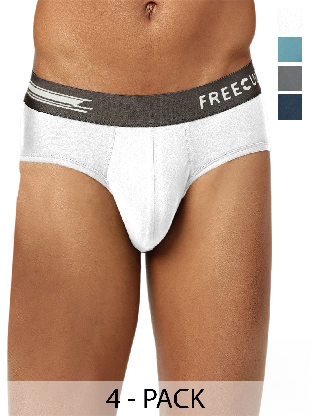 

FREECULTR Pack Of 4 Anti Microbial Basic Briefs, White