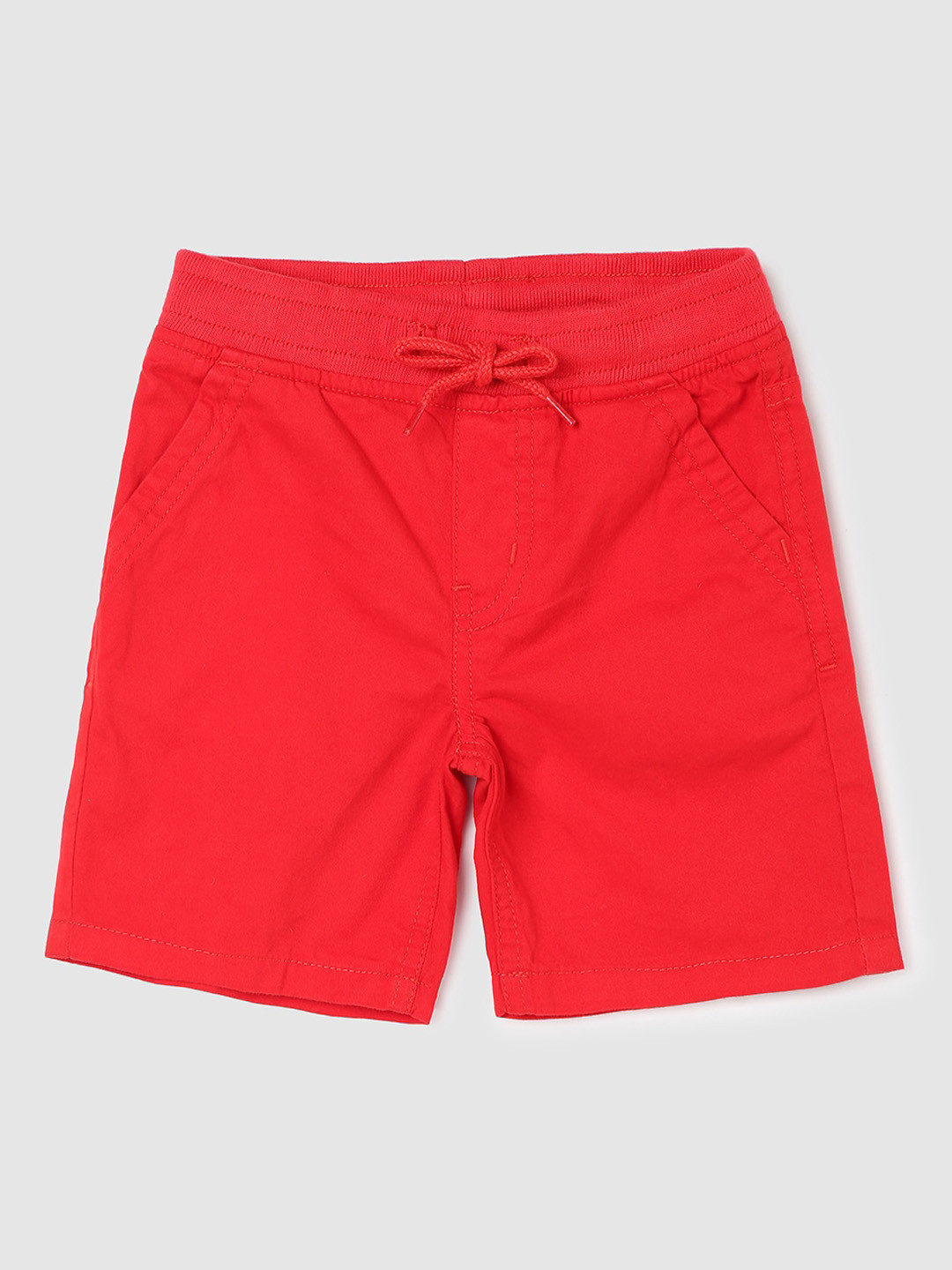 

max Boys Mid-Raise Regular Fit Pure Cotton Casual Shorts, Red