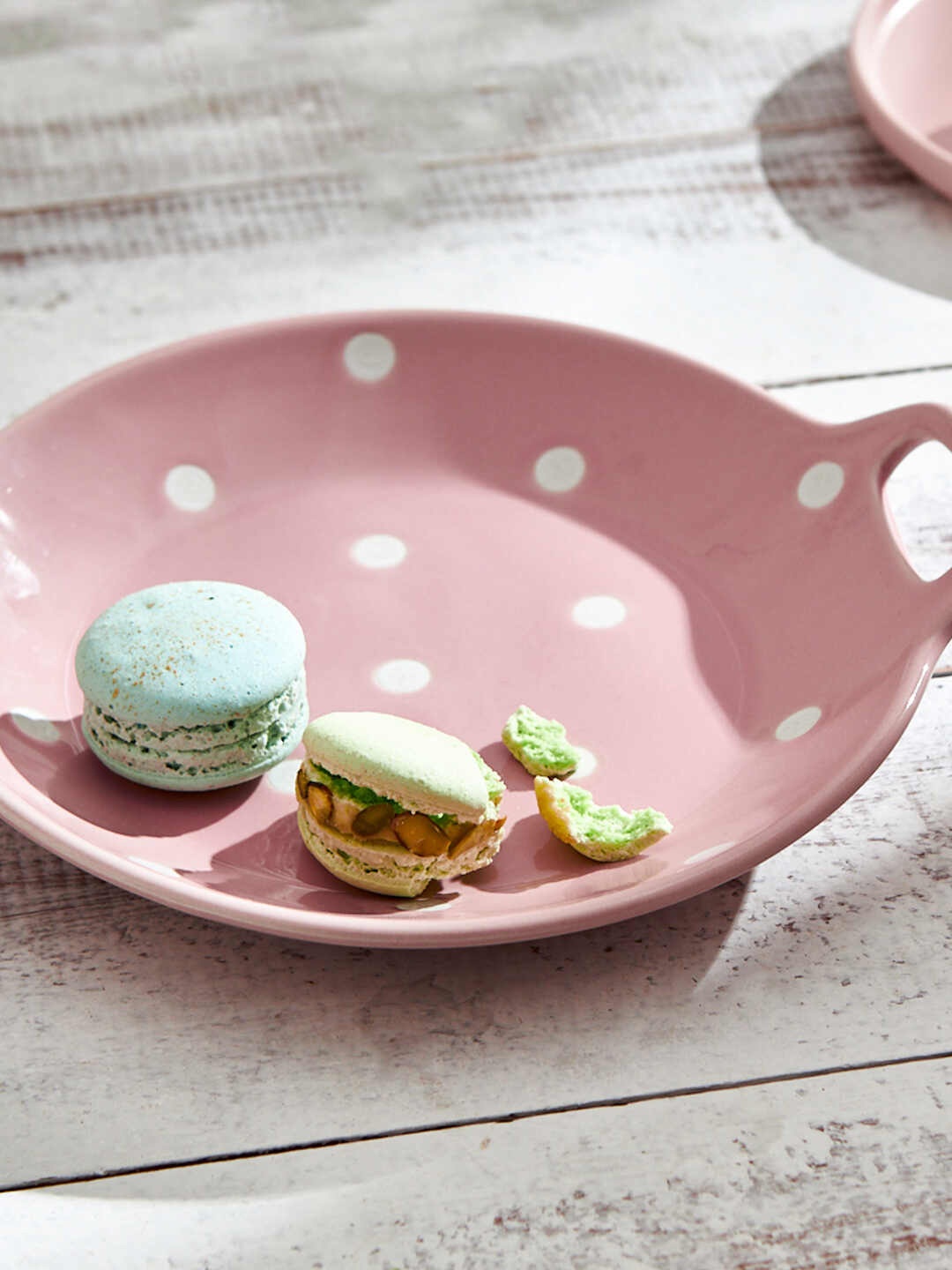 

Chumbak Classic Pink & White Polka Dot Printed Food Platter