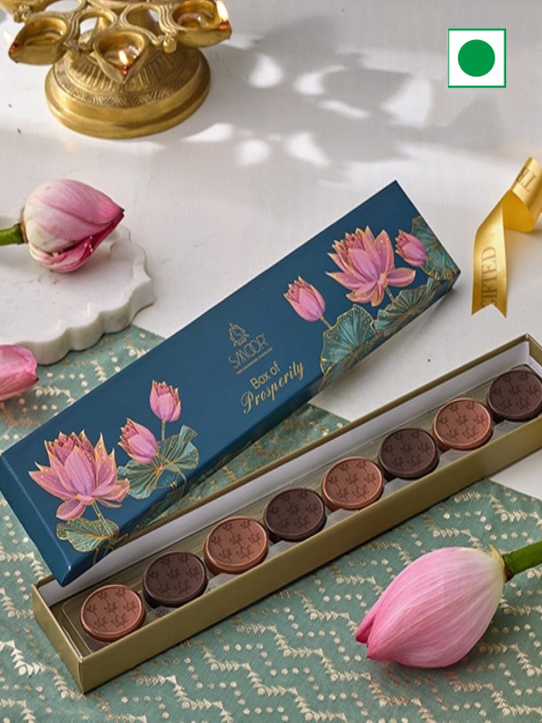 

SMOOR Set Of 8 Box of Prosperity Chocolate Gifts Set, Blue