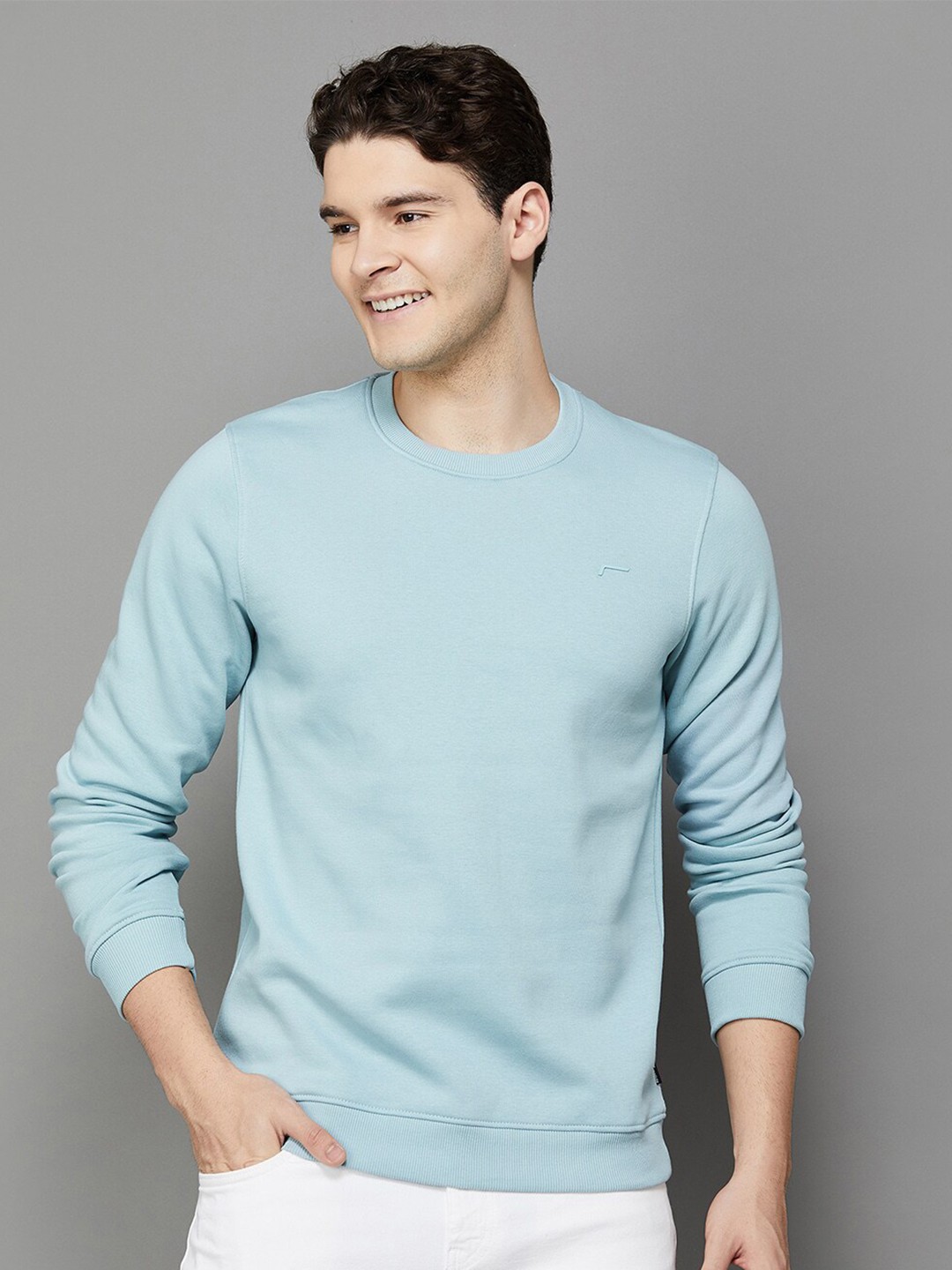 

Fame Forever by Lifestyle Round Neck Cotton Sweatshirt, Blue