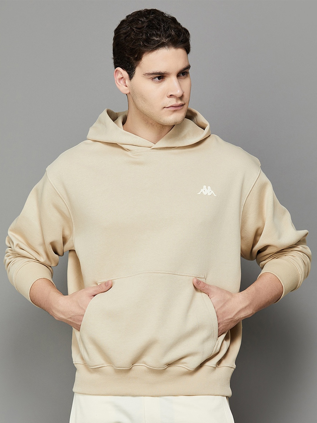 

Kappa Hooded Neck Long Sleeve Cotton Pullover Sweatshirt, Off white