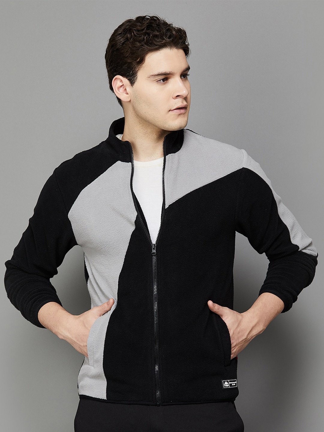 

Kappa Colourblocked Mock Collar Sweatshirt, Black