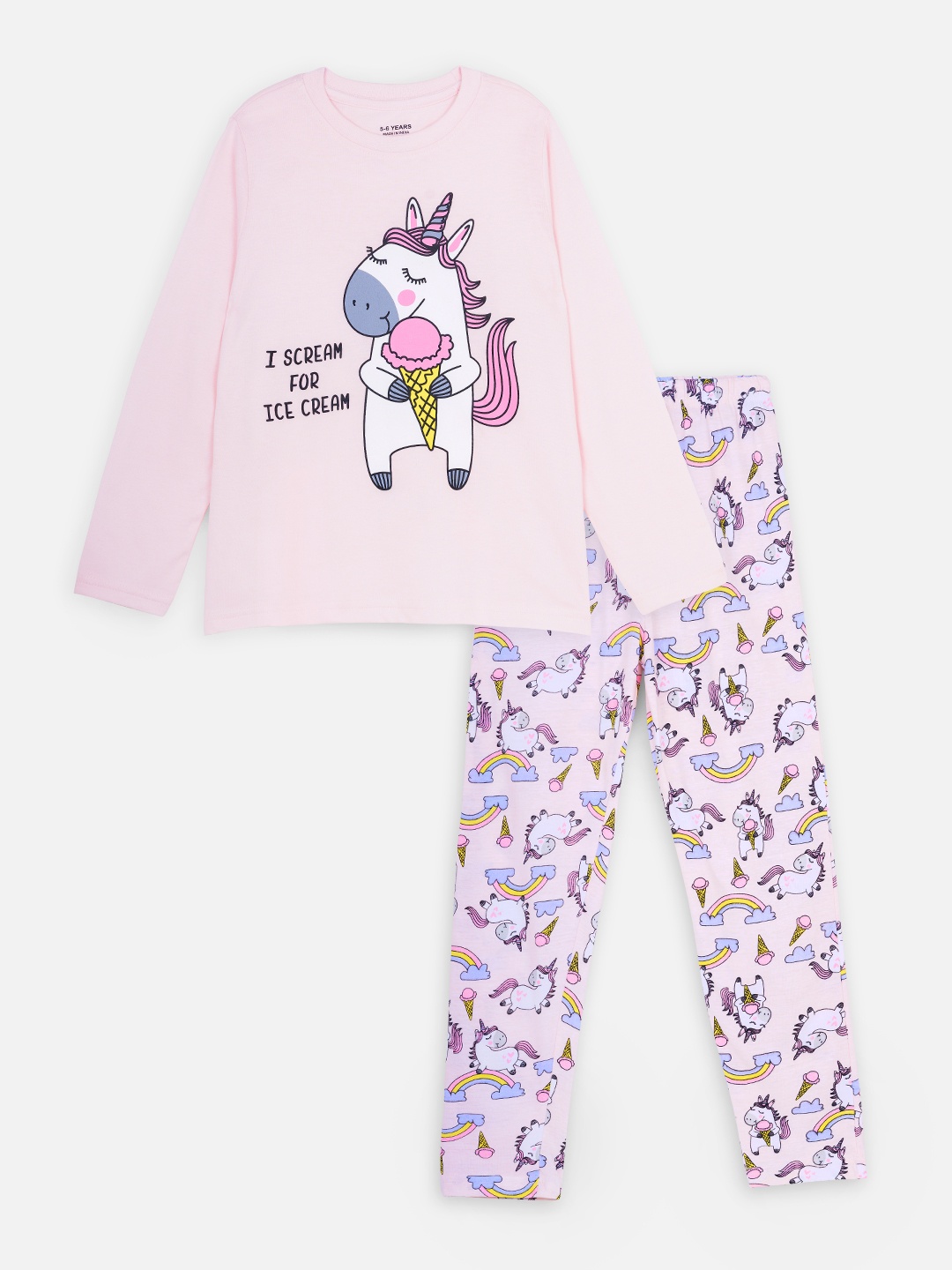 

Nap Chief Girls Unicorn Printed Pure Cotton Night suit, White