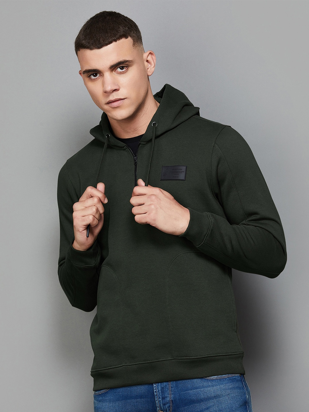 

Forca by Lifestyle Hooded Neck Cotton Sweatshirt, Olive