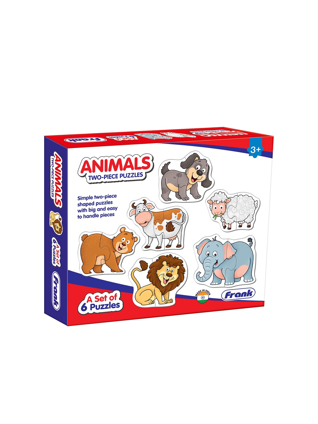 

Frank Kids Set Of 6 Animals learning Puzzles Toys, White