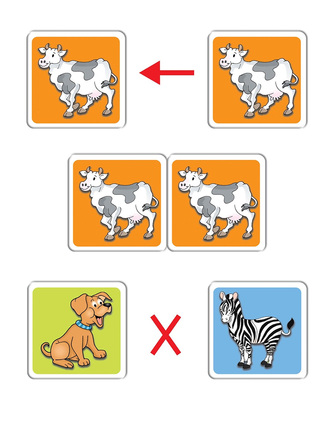 

Frank Kids Animal Pairs Puzzle 48 Cards - Matching Picture Card Game Toy, Orange