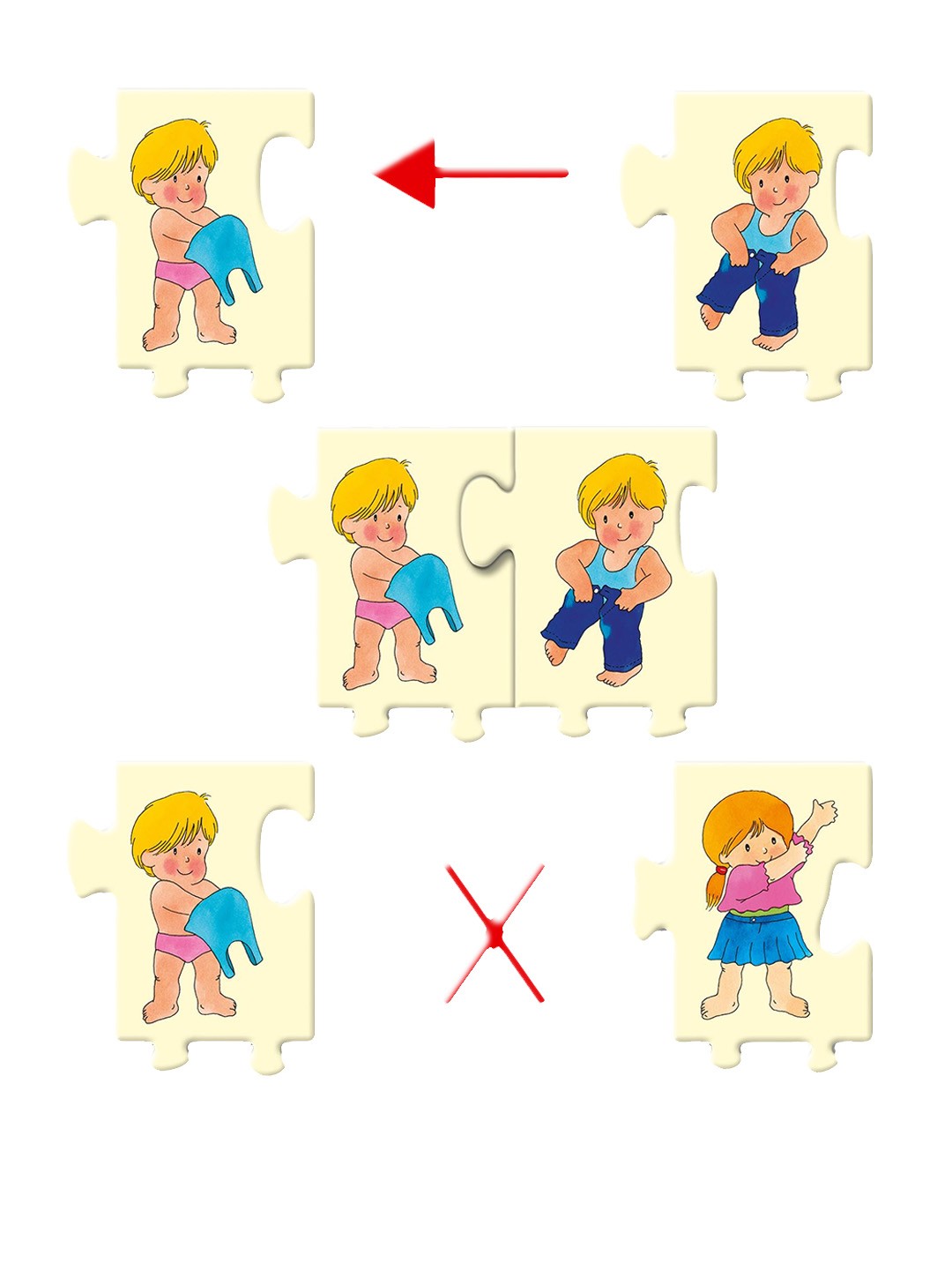 Frank Kids 10 Pieces Dressing Myself 2 Self-Correcting Puzzles Toys, Beige