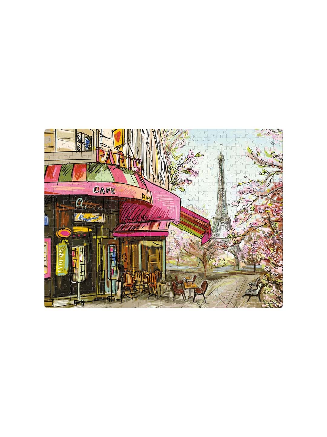 

Frank Kids 500 Pieces Paris Street Fun & Challenging Jigsaw Puzzle Toy, Pink