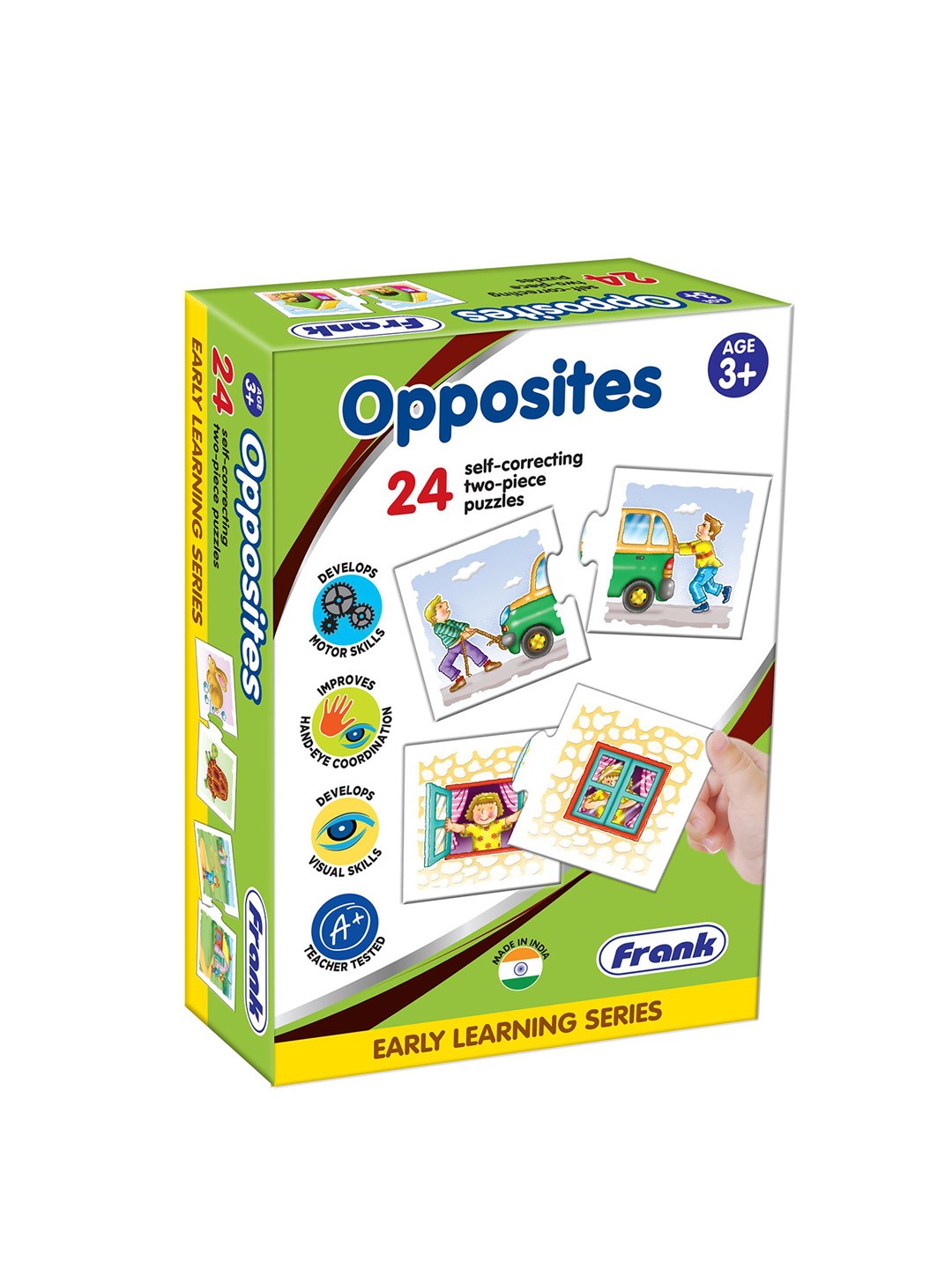 

Frank Kids Opposites 24 Self-Correcting Two-Piece Puzzle Toy, White