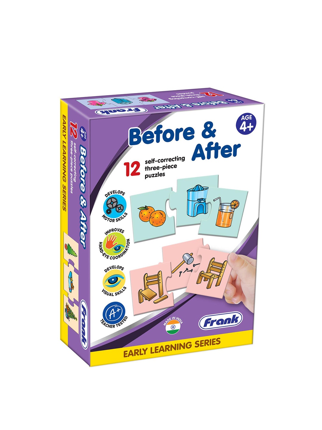 

Frank Kids 2 Pieces Before And After 12 Self Correcting Puzzle Toy, Pink