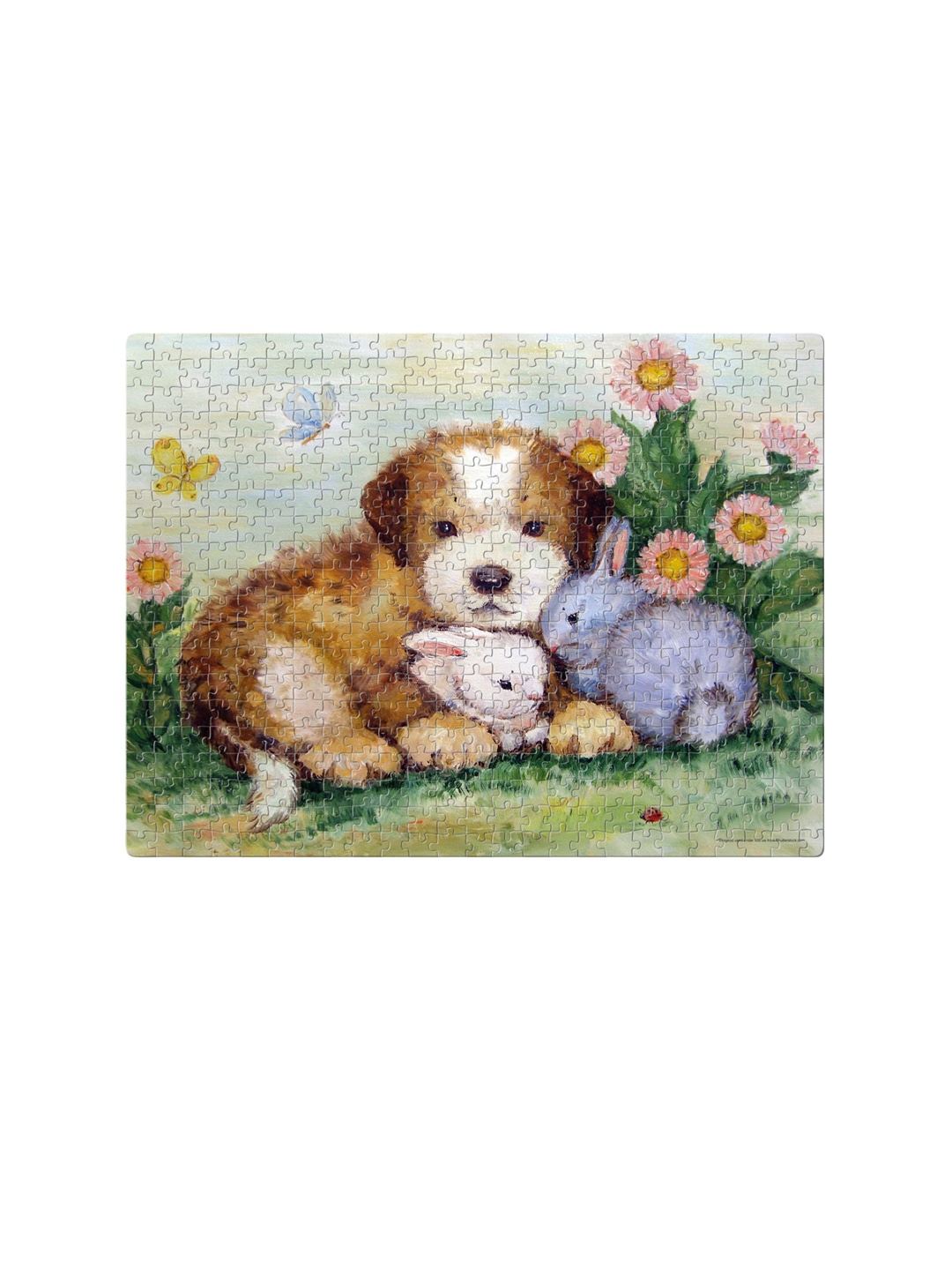 

Frank Kids Puppy & Rabbits 500 Piece Jigsaw Puzzle Toy, Brown