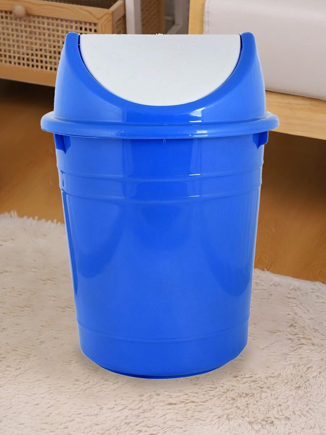 

Kuber Industries Black & Blue 2 Pieces Swing Dustbins 10 L Each