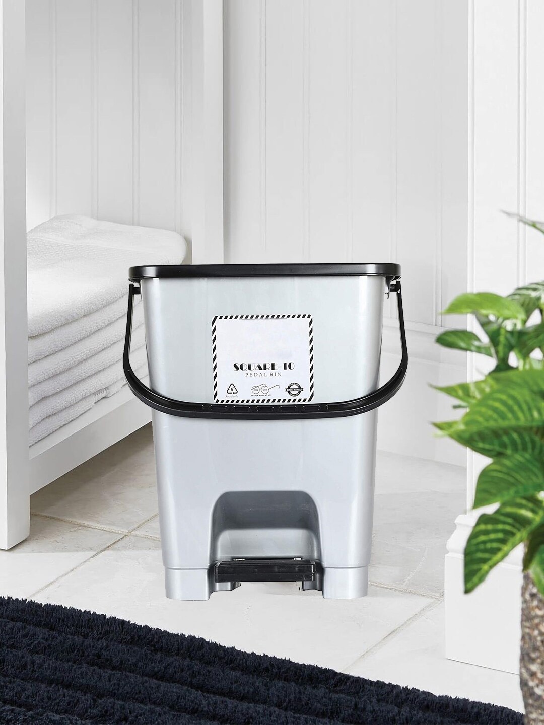 

Kuber Industries Grey Pedal Dustbins - 10 L