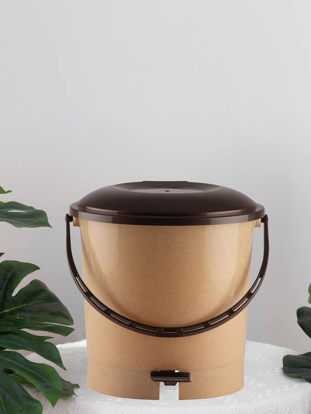 

Kuber Industries 2 Pcs Brown Pedal Dustbins - 7 L Each