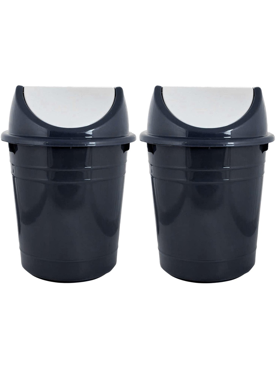 

Kuber Industries Black & White 2 Pieces Swing Dustbins - 10 L Each