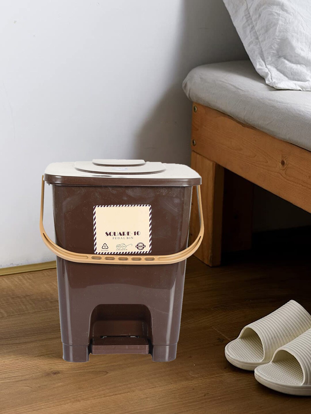 

Kuber Industries Brown Pedal Dustbins - 10 L