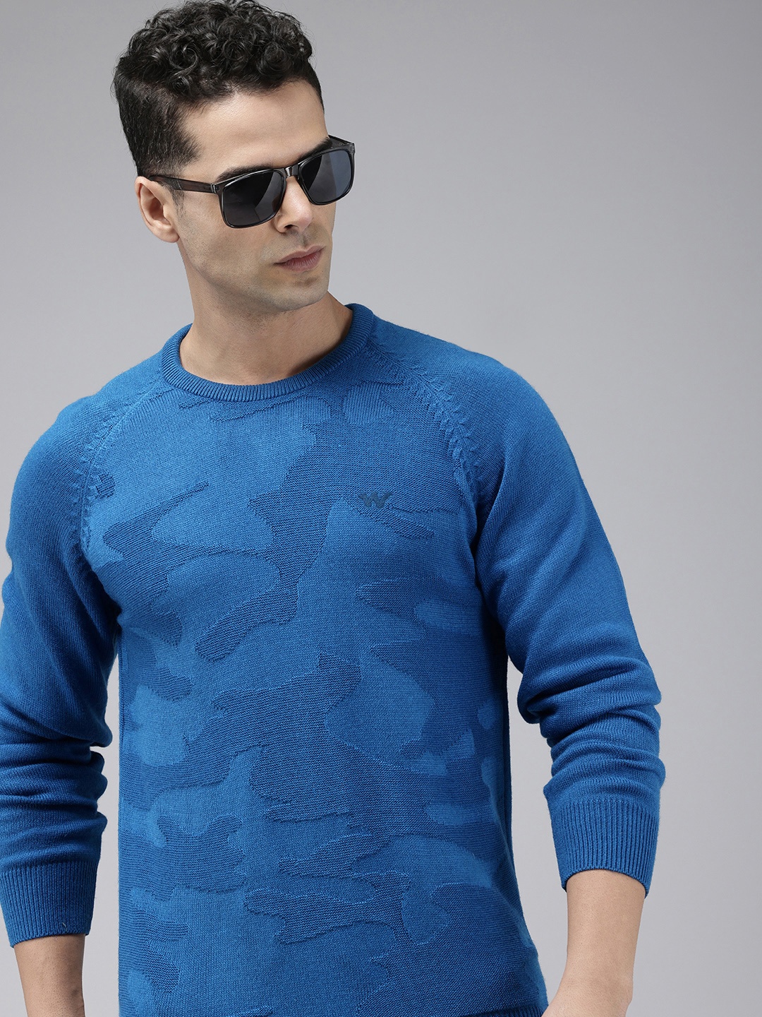 

Wildcraft Self Graphic Long Sleeves Pullover Sweaters, Blue