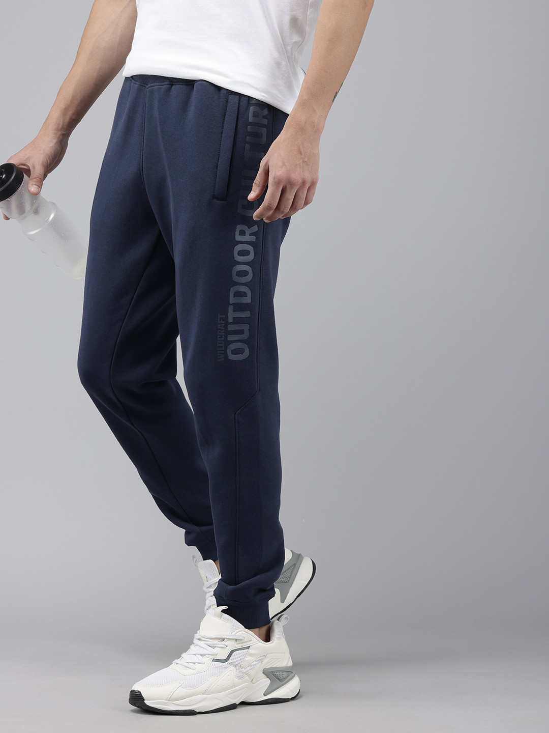 

Wildcraft Men Typography Printed Anti Odour Sports Joggers, Navy blue