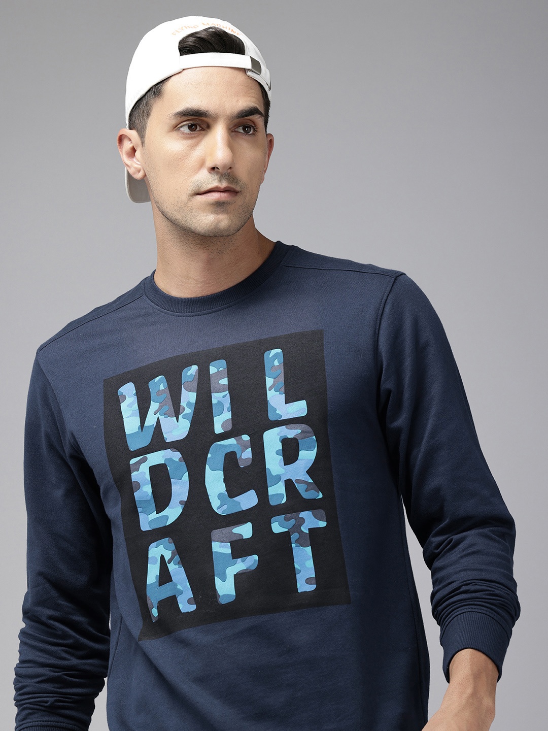 

Wildcraft Pure Cotton Graphic Printed Sweatshirt, Navy blue