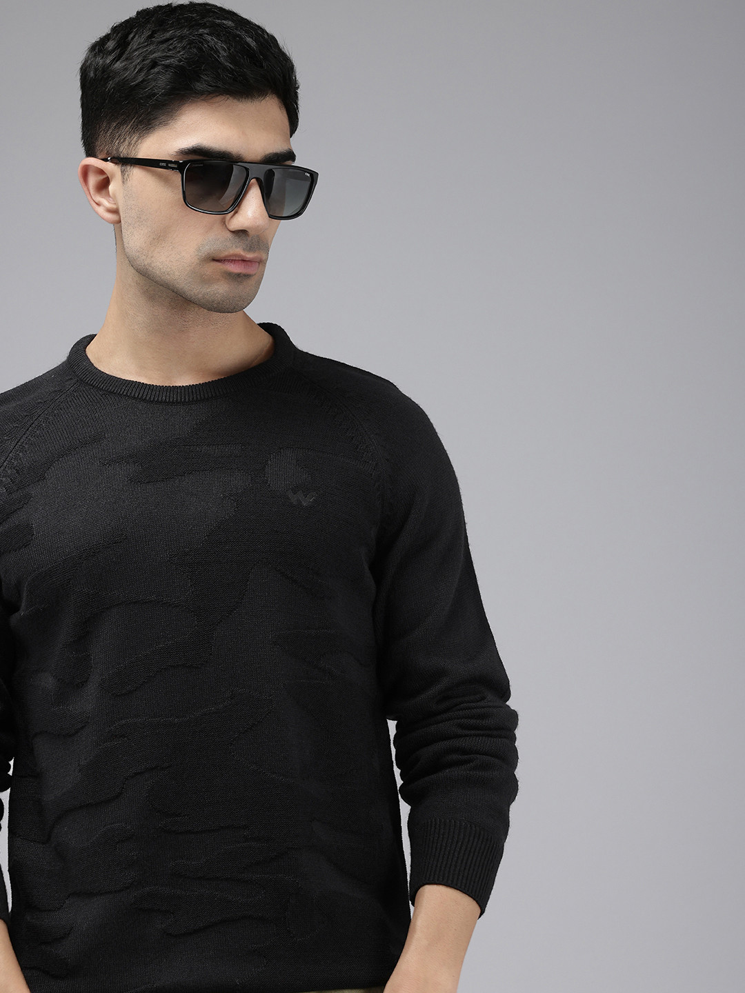 

Wildcraft Abstract Self Design Pullover, Black