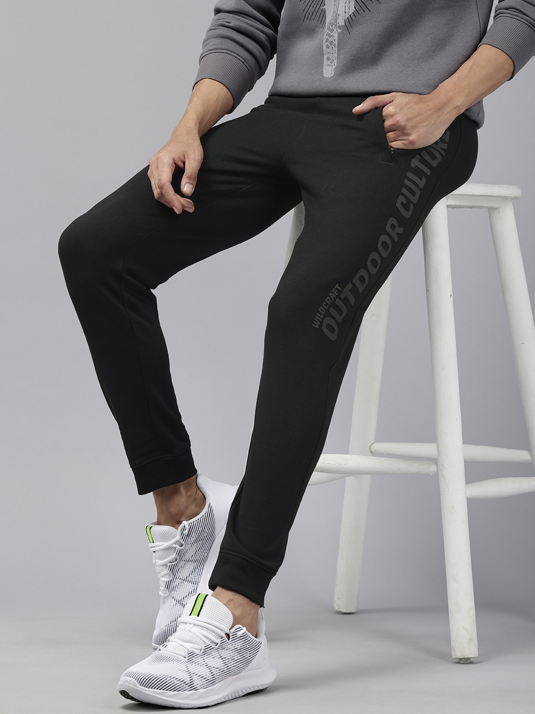 

Wildcraft Men Printed Outdoor Joggers, Black