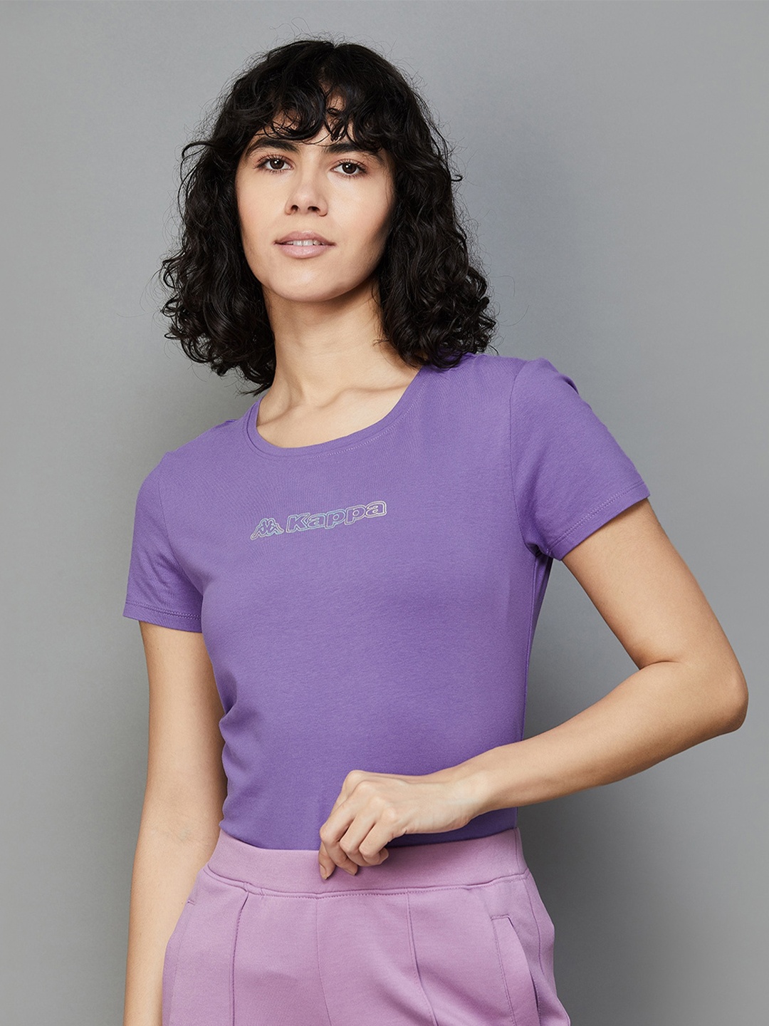 

Kappa Round Neck Short Sleeves Cotton T-shirt, Lavender