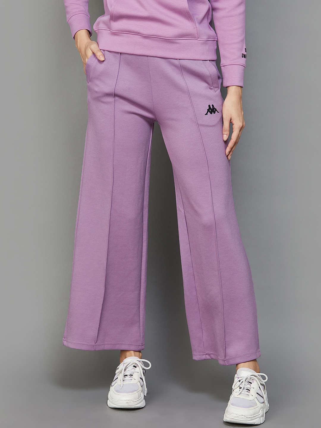 

Kappa Women Mid-Rise Relaxed Parallel Trousers, Purple