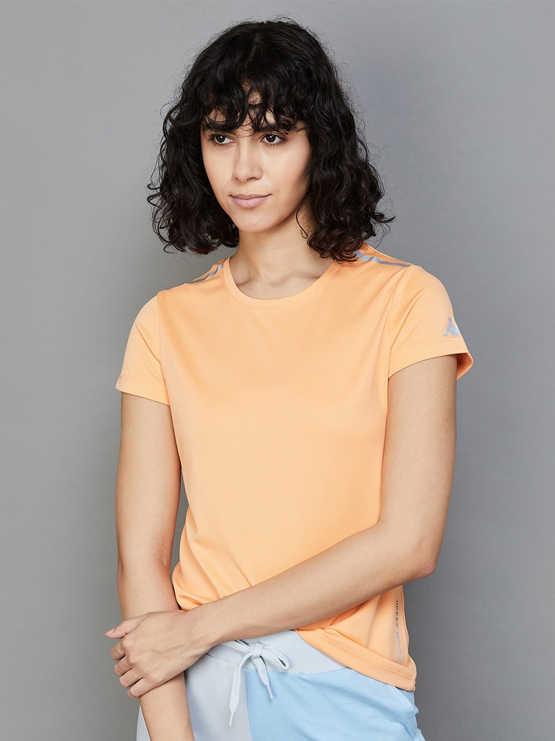 

Kappa Round Neck Cotton Sports T-Shirt, Orange