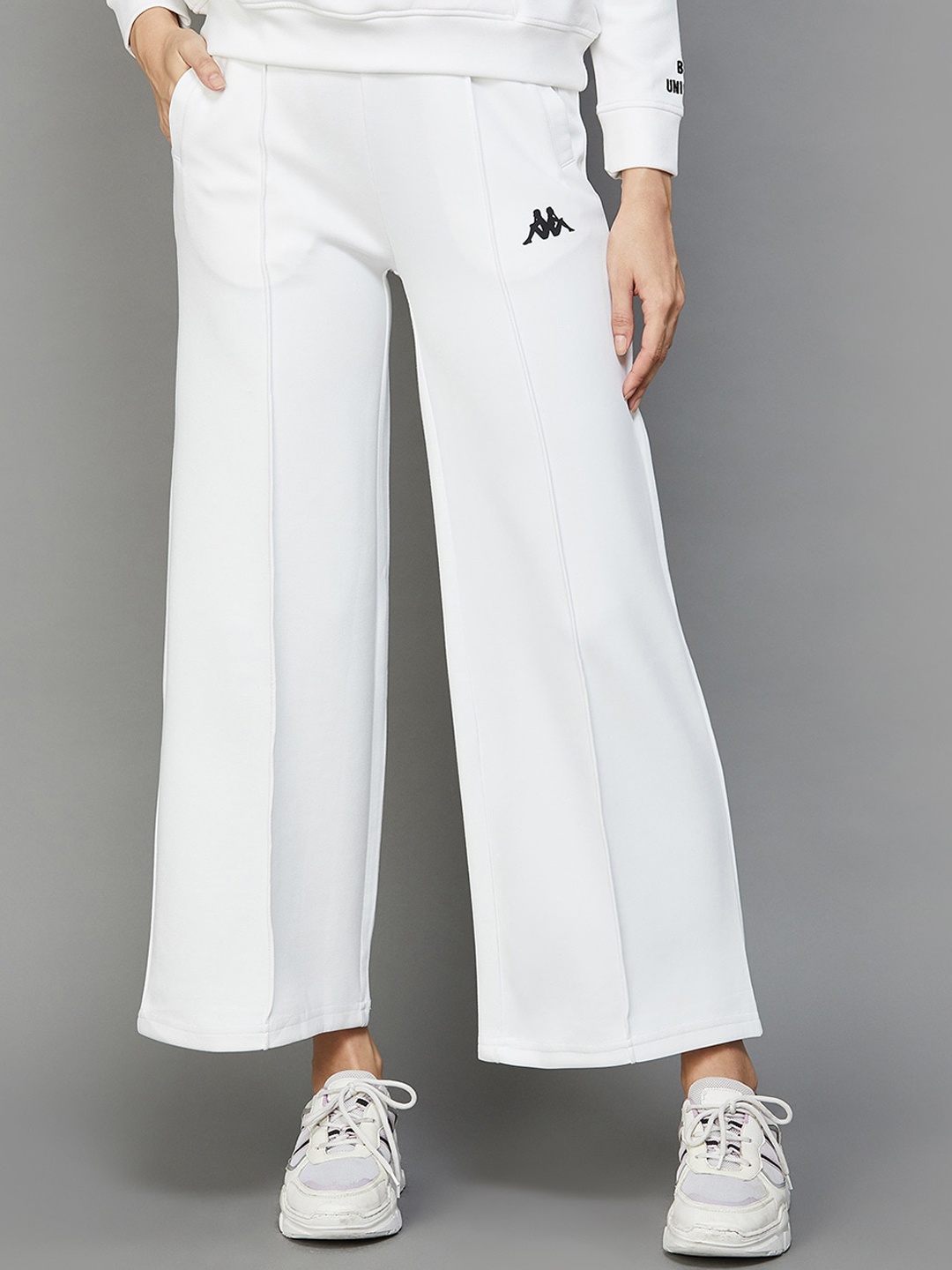 

Kappa Women Mid-Rise Relaxed Parallel Trousers, White