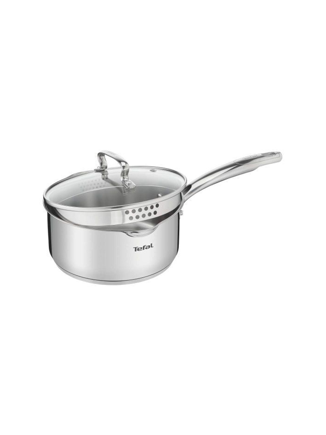 

Tefal Duetto Plus Grey Induction Base Stainless Steel Sauce Pan With Glass Lid
