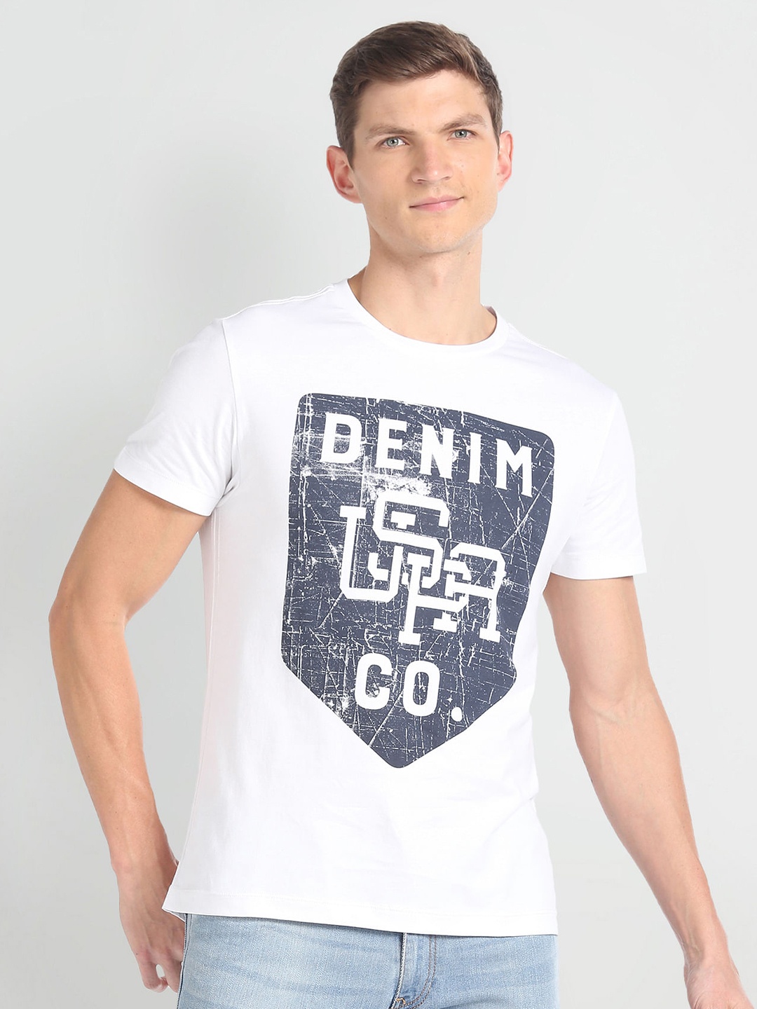 

U.S. Polo Assn. Denim Co. Graphic Printed Slim Fit T-shirt, White