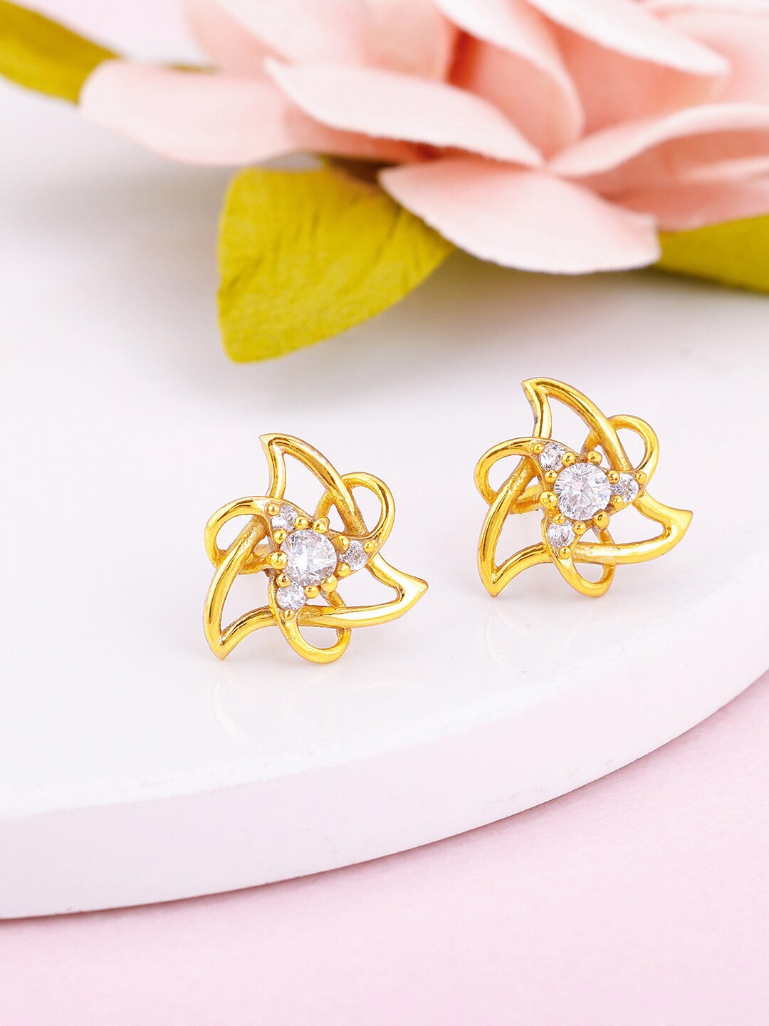 

GIVA 925 Sterling Silver Gold-Plated Zircon Studded Contemporary Studs