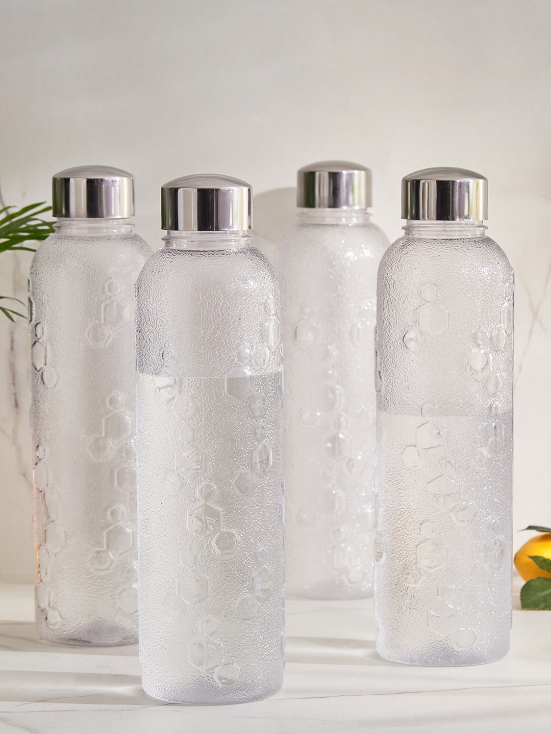 

Home Centre Corsica 4 Pcs Transparent Fridge Water Bottles 950 ML