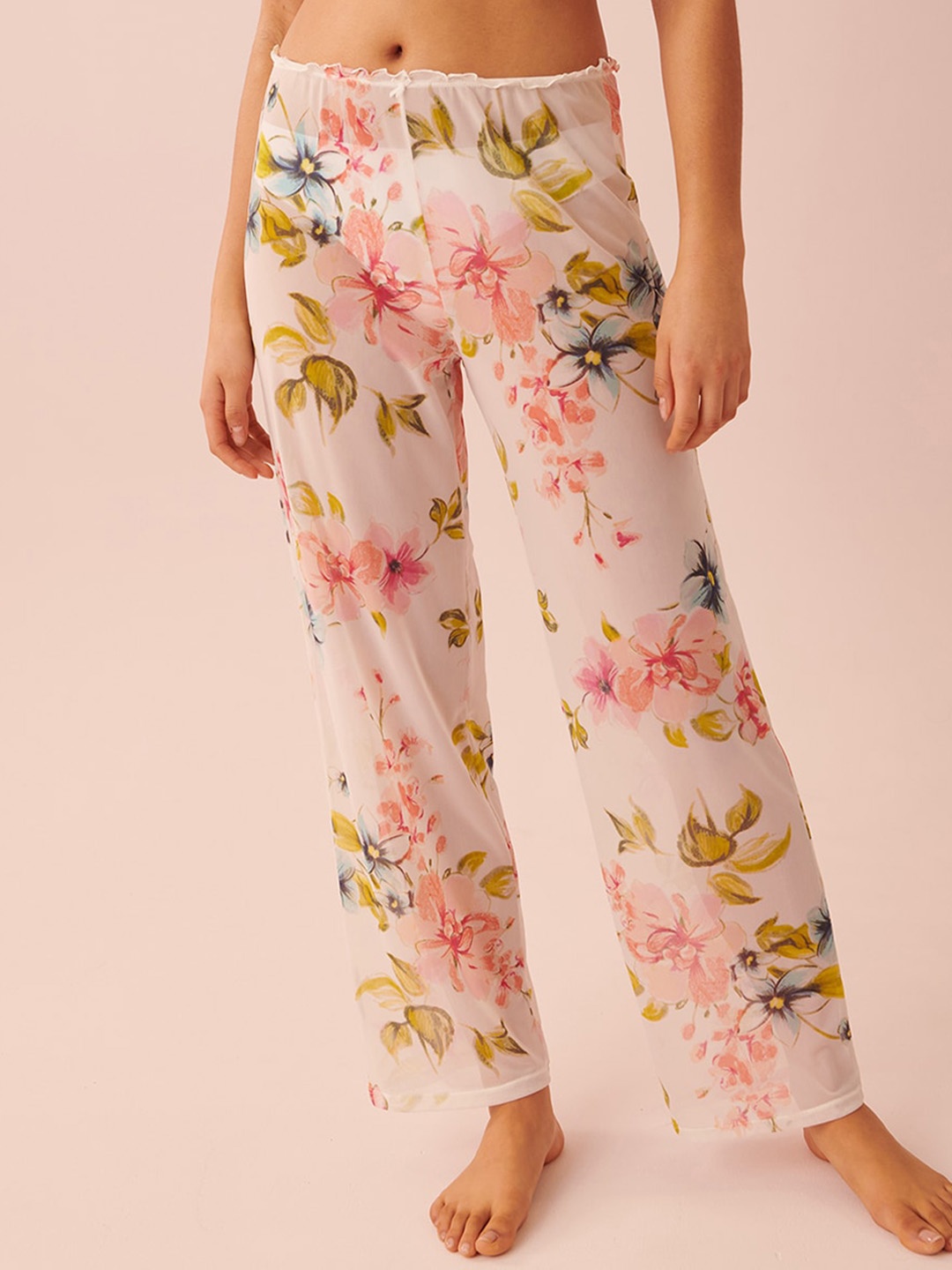 

La Vie en Rose Women Printed Straight-Leg Comfortable Lounge Pants, Pink