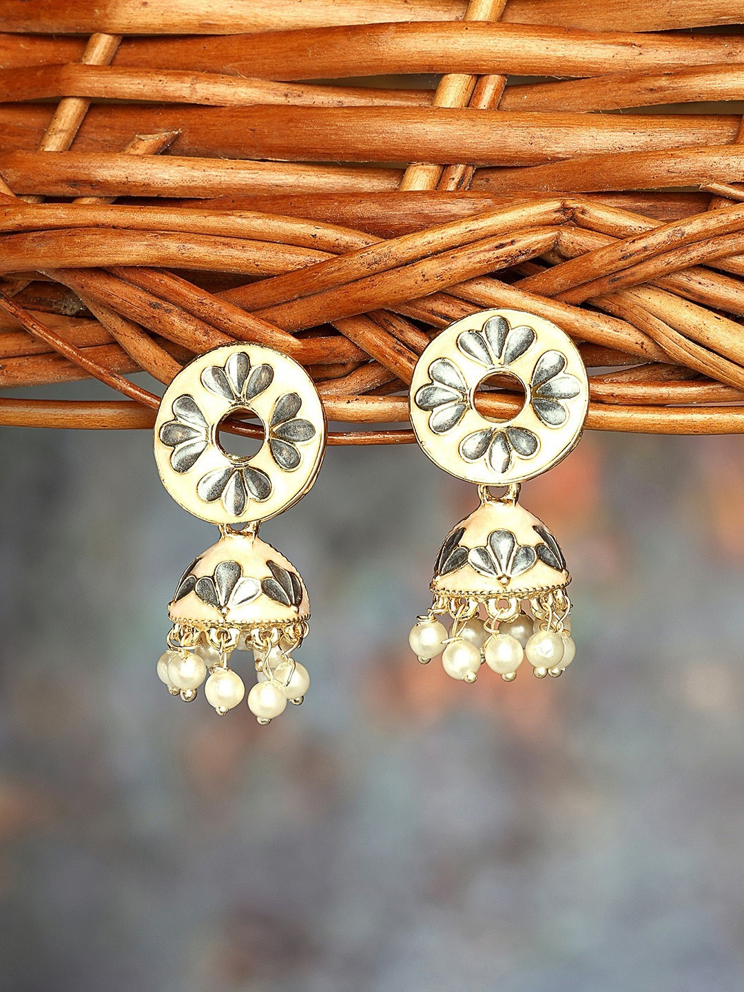 

Zaveri Pearls Gold Plated Beaded Jhumkas