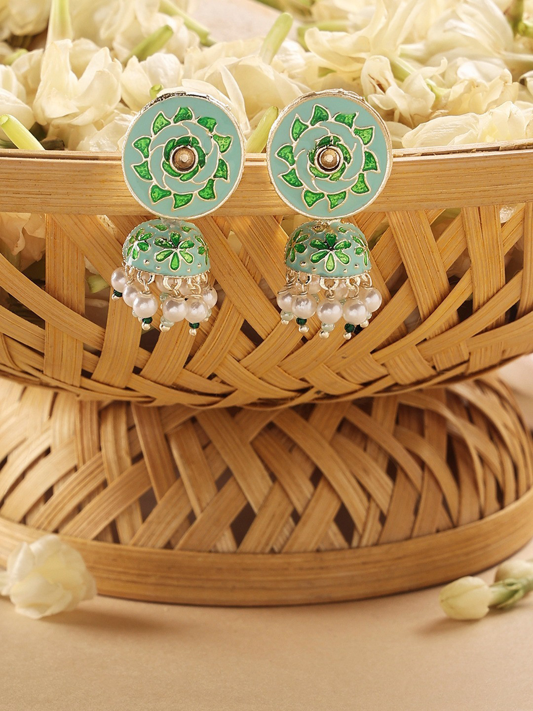 

Zaveri Pearls Gold Plated Dome Shaped Beaded Jhumkas